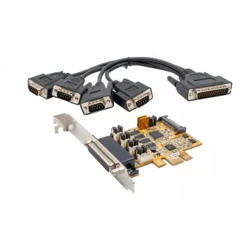 EXSYS EX-44354 4-Port PCIe RS-232 Serielle Karte mit Low-Profile-Bracket, FTDI-Chipsatz