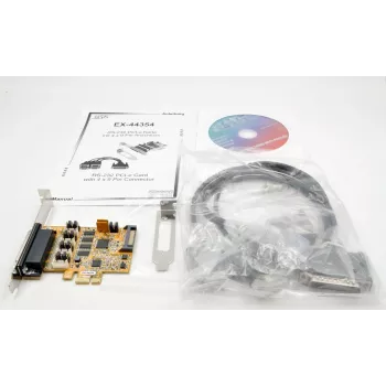 EXSYS EX-44354 4-Port PCIe RS-232 Serielle Karte mit Low-Profile-Bracket, FTDI-Chipsatz