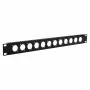 EXSYS EX-49298 19 inch 1U Rack-Panel mit 12 D-Typ-Aussparungen, Schwarz