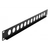 EXSYS EX-49298 19 inch 1U Rack-Panel mit 12 D-Typ-Aussparungen, Schwarz