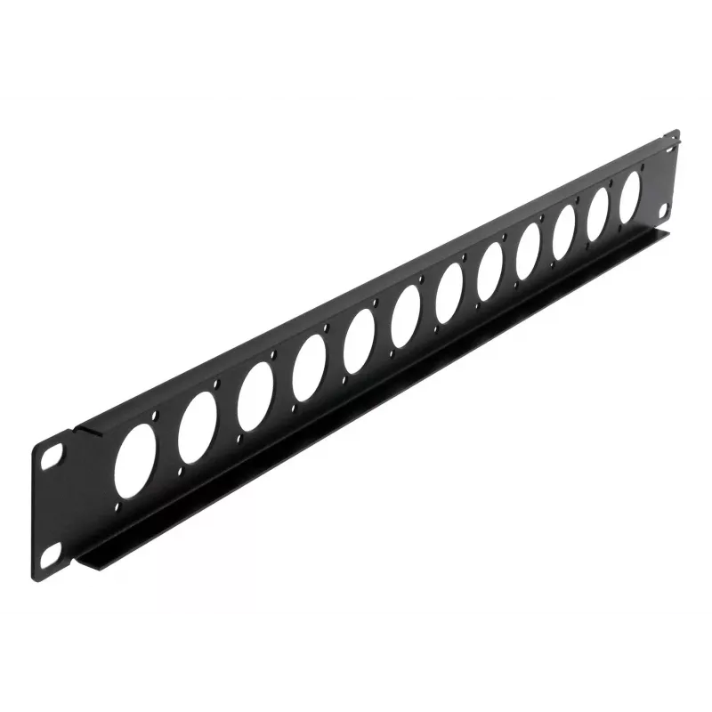 EXSYS EX-49298 19 inch 1U Rack-Panel mit 12 D-Typ-Aussparungen, Schwarz