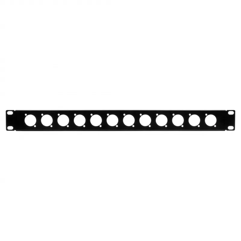 EXSYS EX-49298 19 inch 1U Rack-Panel mit 12 D-Typ-Aussparungen, Schwarz