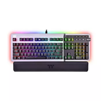 Thermaltake Argent K5 Mechanische Gaming-Tastatur - Cherry MX Speed Silver, RGB, Deutsches Layout