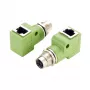 EXSYS EX-49543 M12 X-coded 8-polig Buchse auf RJ45 Buchse 90° Adapter, 10GbE, IP67