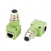 EXSYS EX-49543 M12 X-coded 8-polig Buchse auf RJ45 Buchse 90° Adapter, 10GbE, IP67
