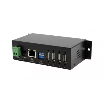 EXSYS EX-6003HMVS-POE-ON 4-Port USB 2.0 über Gigabit Ethernet Server mit PoE, 15KV ESD-Schutz