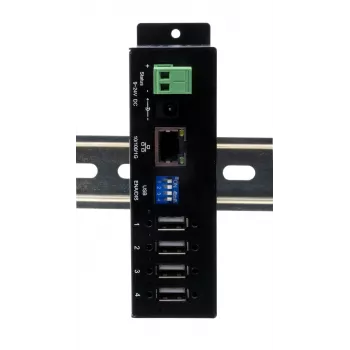 EXSYS EX-6003HMVS-POE-ON 4-Port USB 2.0 über Gigabit Ethernet Server mit PoE, 15KV ESD-Schutz