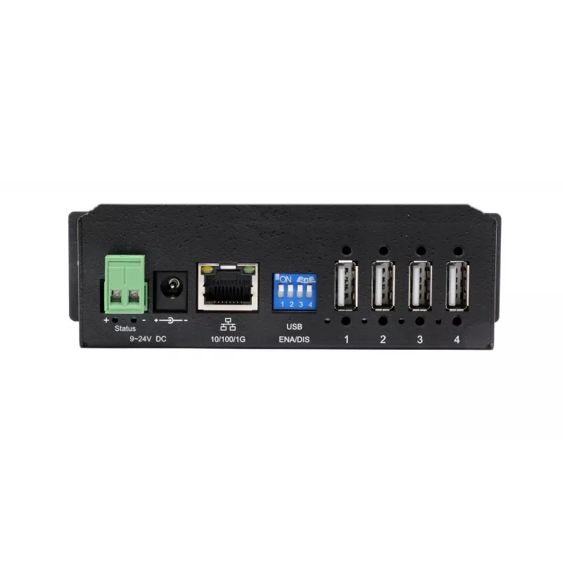 EXSYS EX-6003HMVS-POE-ON 4-Port USB 2.0 über Gigabit Ethernet Server mit PoE, 15KV ESD-Schutz