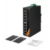 EXSYS EX-6226POE Industrie 8-Port Gigabit PoE+ Switch, 12-36VDC, DIN-Schiene