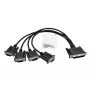 EXSYS EX-OPTC44-9-SM Octopus-Kabel 4 x 9 Pin Serial RS-232 Breakout-Kabel, HD44 Stecker auf 4x DB9 Stecker, 0,6m, Schwarz