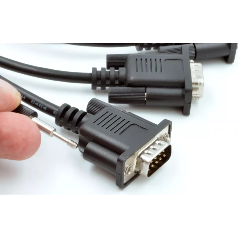 EXSYS EX-OPTC44-9-SM Octopus-Kabel 4 x 9 Pin Serial RS-232 Breakout-Kabel, HD44 Stecker auf 4x DB9 Stecker, 0,6m, Schwarz