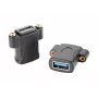 EXSYS EX-49301 USB 3.2 Gen 1 Einbauadapter, USB-A Buchse zu USB-A Buchse, 5Gbps, Schwarz