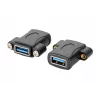 EXSYS EX-49301 USB 3.2 Gen 1 Einbauadapter, USB-A Buchse zu USB-A Buchse, 5Gbps, Schwarz