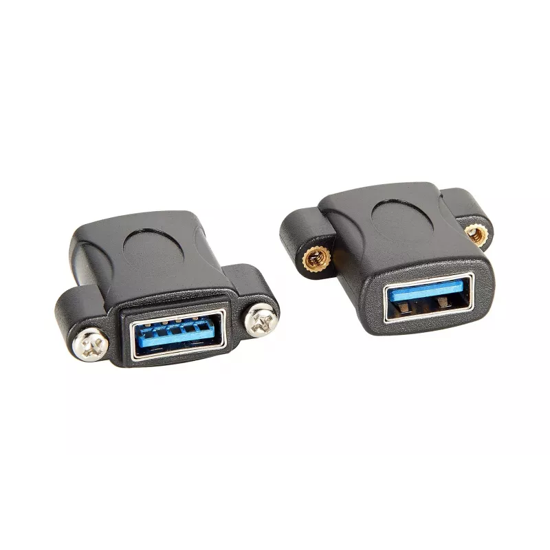 EXSYS EX-49301 USB 3.2 Gen 1 Einbauadapter, USB-A Buchse zu USB-A Buchse, 5Gbps, Schwarz