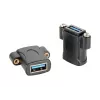 EXSYS EX-49301 USB 3.2 Gen 1 Einbauadapter, USB-A Buchse zu USB-A Buchse, 5Gbps, Schwarz