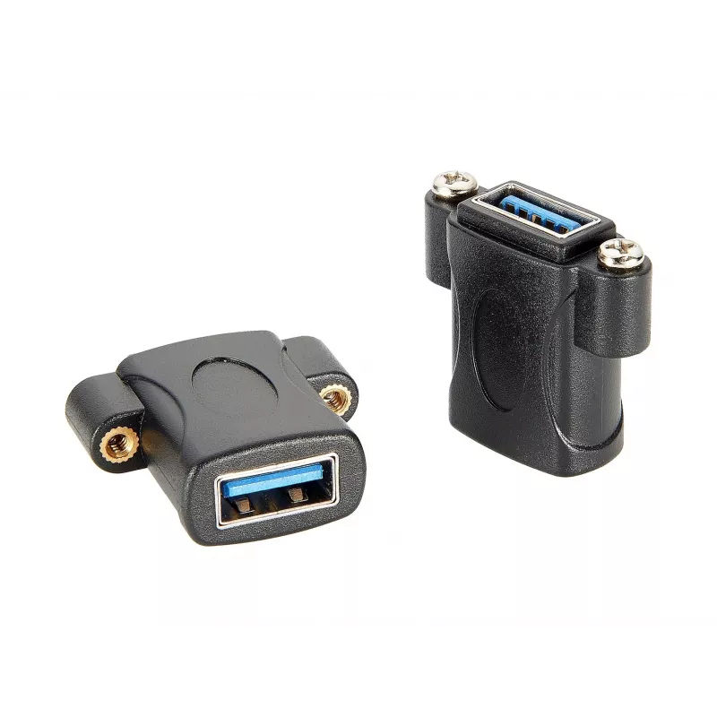 EXSYS EX-49301 USB 3.2 Gen 1 Einbauadapter, USB-A Buchse zu USB-A Buchse, 5Gbps, Schwarz