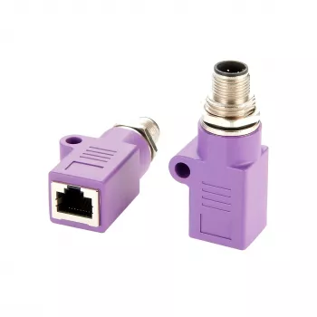 EXSYS EX-49520 M12 D-Code 4-Pin Stecker auf RJ45 Buchse geschirmter industrieller Ethernet-Adapter