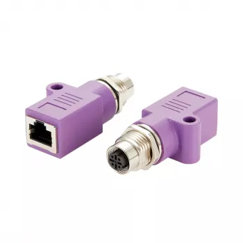 EXSYS M12 D-Code 4-Pin Buchse auf RJ45 Buchse Industrial Ethernet Adapter EX-49521