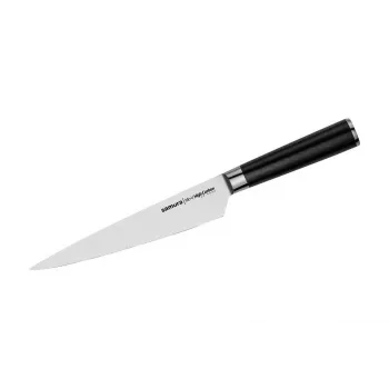 SAMURA Harakiri Allzweckmesser 192 mm AUS-8 Stahl Full Tang Schwarzer Griff