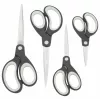 Rapesco Soft Grip Scheren-Set, 4 Teile, Edelstahlklingen, Schwarz/Grau 1574