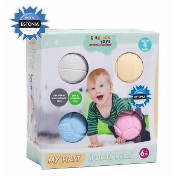 Gerardo's Toys GT7710 Baby-Massage- und Sensorikball-Set, 4 Stück, verschiedene Texturen und Farben, ab 6 Monaten