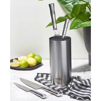 SAMURA KBA-100 Magnetischer Messerblock aus Bambus, doppelseitig, für bis zu 10 Messer, Natur