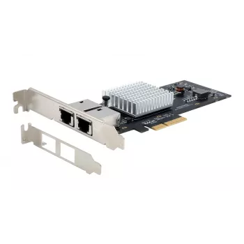 EXSYS Dual 10 Gigabit Ethernet PCIe x4 Karte, Intel X550-AT2, 2x RJ45, Low-Profile EX-60222