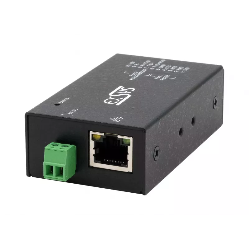 EXSYS EX-6131-2POE PoE zu RS-232 & RS-422/485 Serieller Device Server mit DIN-Schienen- und Wandmontage-Kit