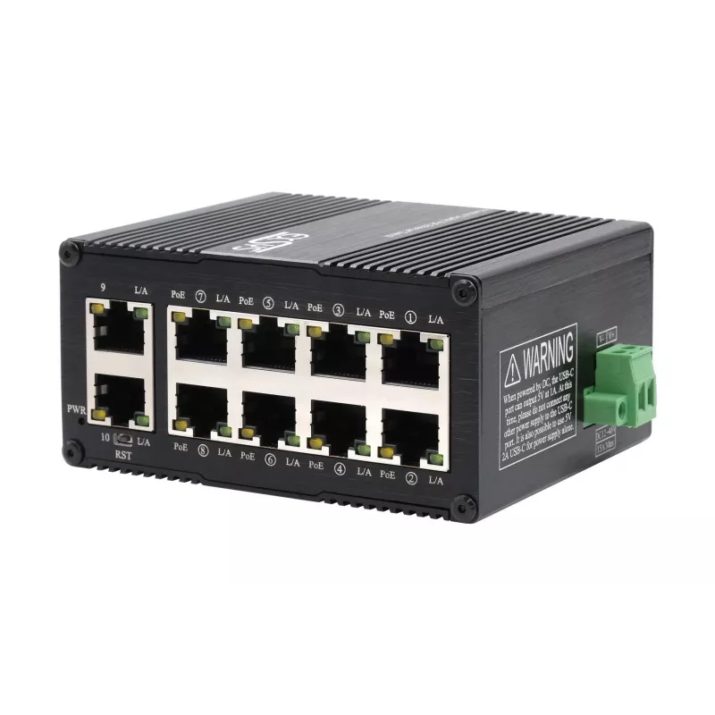 EXSYS Mini 10-Port Industrie Gigabit PoE+ Switch, Web-Managed (EX-62036MPOE)