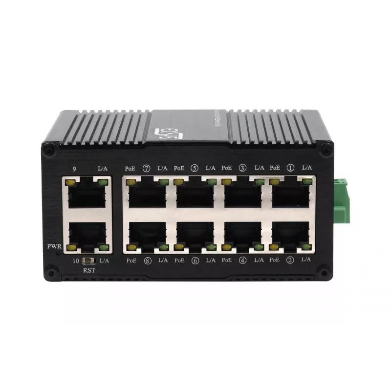 EXSYS Mini 10-Port Industrie Gigabit PoE+ Switch, Web-Managed (EX-62036MPOE)