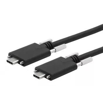 EXSYS USB 3.2 Gen 2x1 Typ-C Kabel mit Rändelschrauben, 3,0m, Schwarz EX-K1592V-3.0