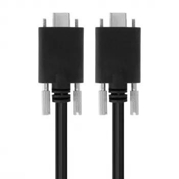 EXSYS USB 3.2 Gen 2x1 Typ-C Kabel mit Rändelschrauben, 3,0m, Schwarz EX-K1592V-3.0