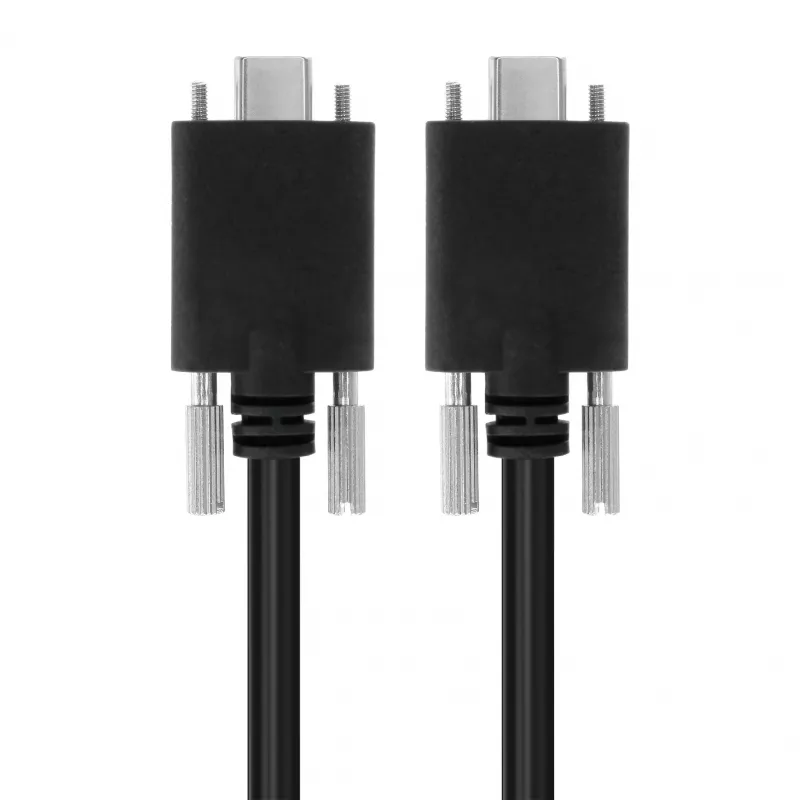 EXSYS USB 3.2 Gen 2x1 Typ-C Kabel mit Rändelschrauben, 3,0m, Schwarz EX-K1592V-3.0