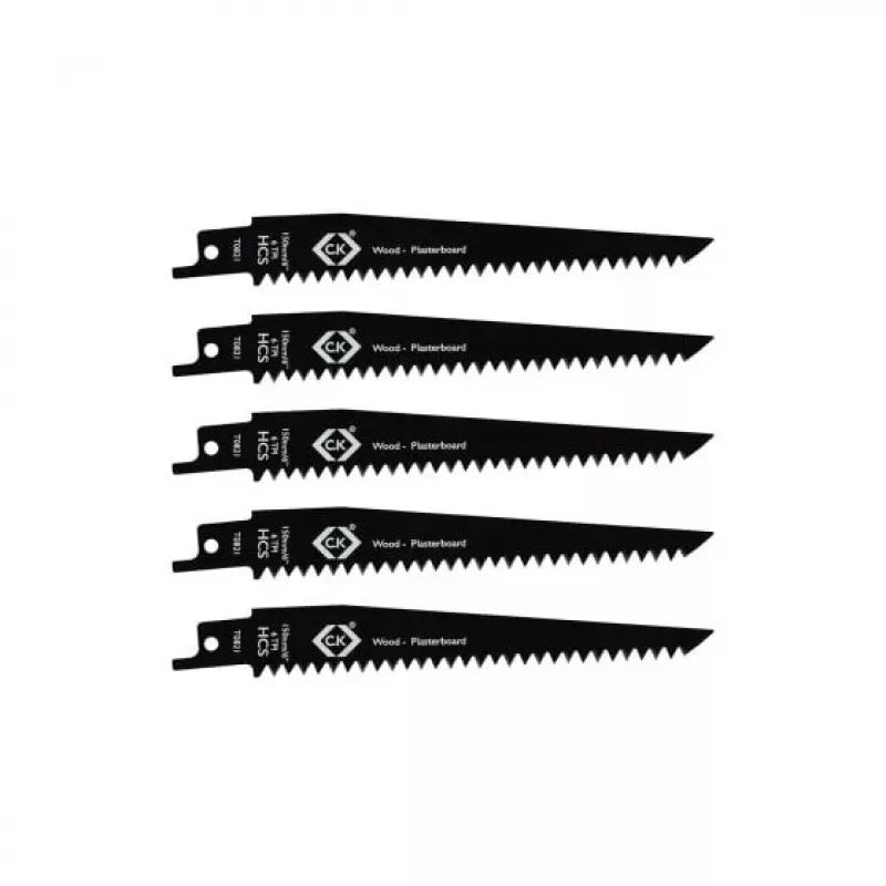 C.K Tools T0821 Säbelsägeblätter 6 TPI, 150 mm, 5er-Pack
