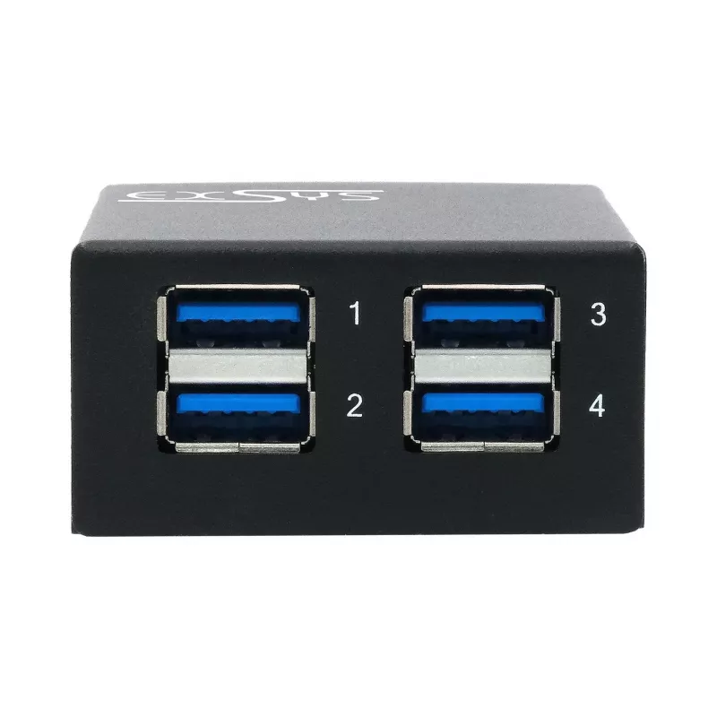 EXSYS USB 3.2 Gen1 4-Port Metall-Hub mit 15KV ESD-Schutz (EX-11240HMS)