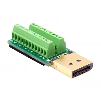 EXSYS EX-49052 DisplayPort Stecker auf 20-Pin Schraubklemmenblock Adapter