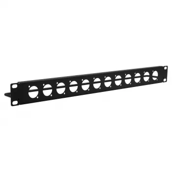 EXSYS EX-49299 19 inch 1U Rack-Panel mit 12 D-Typ-Aussparungen und Kabelmanagement-Leiste