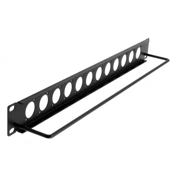 EXSYS EX-49299 19 inch 1U Rack-Panel mit 12 D-Typ-Aussparungen und Kabelmanagement-Leiste