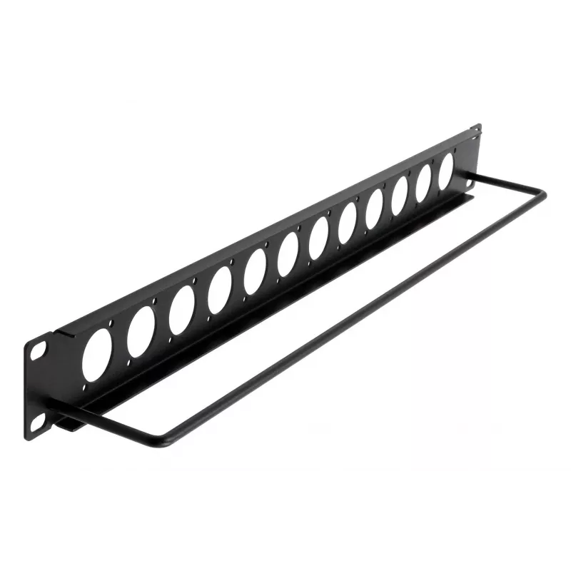 EXSYS EX-49299 19 inch 1U Rack-Panel mit 12 D-Typ-Aussparungen und Kabelmanagement-Leiste