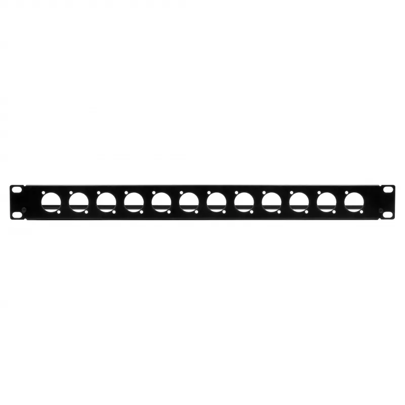 EXSYS EX-49299 19 inch 1U Rack-Panel mit 12 D-Typ-Aussparungen und Kabelmanagement-Leiste