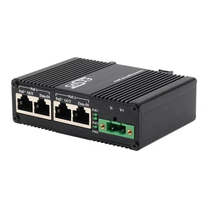 EXSYS 2-Port PoE++ 10 Gigabit Injector 90W, -40°C bis +80°C (EX-60350)