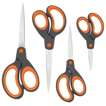 Rapesco Soft Grip Scheren-Set, 4 Teile, Edelstahlklingen, verschiedene Größen 1577
