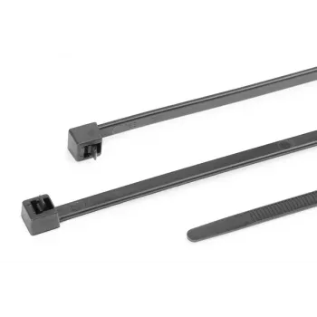 HellermannTyton RELK Serie wiederverwendbarer Kabelbinder, 300 mm x 7,6 mm, Schwarz, 100er-Pack 115-06760
