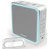 Honeywell DC915SGL Funk-Türklingel-Set, 200 m Reichweite, 90 dB, 8 Melodien, Silber/Grau