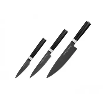 SAMURA 3-teiliges Küchenmesserset, Stonewash