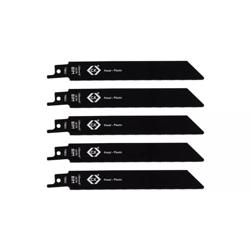 C.K Tools T0822 Säbelsägeblätter 18 TPI, 150 mm, 5er-Pack