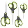 Rapesco Soft Grip Scheren-Set, 4 Teile, Edelstahlklingen, ergonomische Griffe, 21cm/17cm/13cm/9cm, Schwarz/Grau 1576