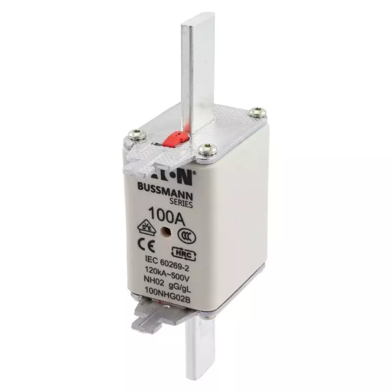 Eaton 100NHG02B NH-Sicherung D02 100 A 500 V gG mit mechanischer Anzeige, 3er-Pack