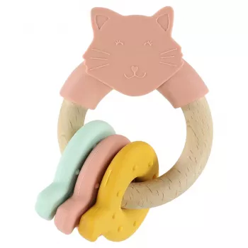 Trixie Beißspielzeug aus Holz und Silikon, Katze, ab 0 Monaten