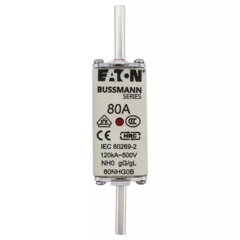 Eaton 80NHG0B NH-Sicherung Größe 0, 80 A, 500 V AC, gG, mechanischer Anzeiger, 3er-Pack